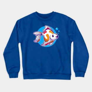 Cute Goldfish Swimming Cartoon Crewneck Sweatshirt